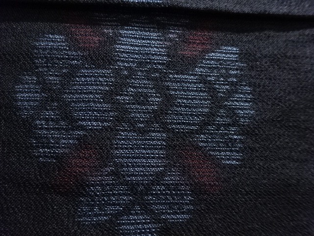 JAPANESE KIMONO / ANTIQUE SUMMER KIMONO / SILK / OSHIMA TSUMUGI / WOVEN FLORAL CREST